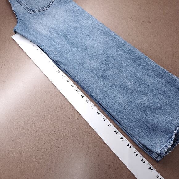 Hollister Ultra High Rise Baggy Jeans Straight Leg Distressed Women 23S Md Blue - Picture 8 of 13